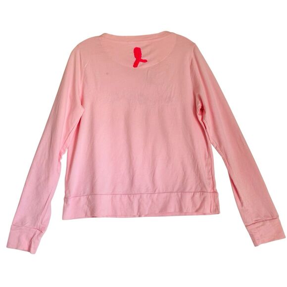 Lilly Pulitzer Rami Sweatshirt M Pink Love Embellished Cruise Resort Old Money - Picture 2 of 7